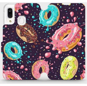 Pouzdro na mobilní telefon Flipové pouzdro Mobiwear - Samsung Galaxy A40 - VP19S Donutky (Knížkové flip pouzdro, obal, kryt na mobil Samsung Galaxy A40 - VP19S Donutky, materiál Umělá kůže + TPU - ochrana 360°, stojánek, silikonová vanička, magnetické zavírání)