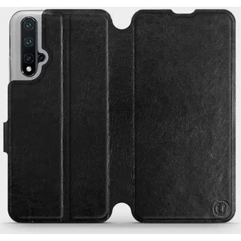 Pouzdro na mobilní telefon Flipové pouzdro Mobiwear - Honor 20 - Černé a šedé (Knížkové flip pouzdro, obal, kryt na mobil Honor 20 - Černé a šedé, materiál Umělá kůže + TPU - ochrana 360°, stojánek, silikonová vanička, magnetické zavírání)