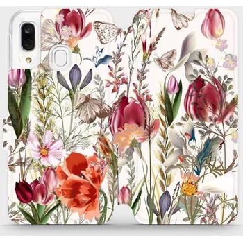 Pouzdro na mobilní telefon Flipové pouzdro Mobiwear - Samsung Galaxy A40 - MP01S Rozkvetlá louka (Knížkové flip pouzdro, obal, kryt na mobil Samsung Galaxy A40 - MP01S Rozkvetlá louka, materiál Umělá kůže + TPU - ochrana 360°, stojánek, silikonová vanička, magnetické zavírání)