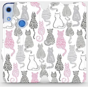 Pouzdro na mobilní telefon Flipové pouzdro Mobiwear - Huawei Y6S / Honor 8A - MX01S Kočičí zádíčka (Knížkové flip pouzdro, obal, kryt na mobil Huawei Y6S / Honor 8A - MX01S Kočičí zádíčka, materiál Umělá kůže + TPU - ochrana 360°, stojánek, silikonová vanička, magnetické zavírání)