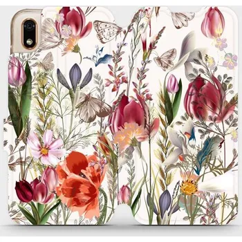 Pouzdro na mobilní telefon Flipové pouzdro Mobiwear - Huawei Y5 2019 / Honor 8S - MP01S Rozkvetlá louka (Knížkové flip pouzdro, obal, kryt na mobil Huawei Y5 2019 / Honor 8S - MP01S Rozkvetlá louka, materiál Umělá kůže + TPU - ochrana 360°, stojánek, silikonová vanička, magnetické)