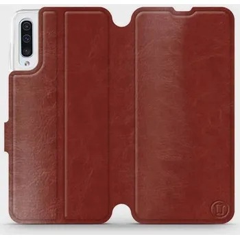 Pouzdro na mobilní telefon Flipové pouzdro Mobiwear - Samsung Galaxy A50 - Hnědé a šedé (Knížkové flip pouzdro, obal, kryt na mobil Samsung Galaxy A50 - Hnědé a šedé, materiál Umělá kůže + TPU - ochrana 360°, stojánek, silikonová vanička, magnetické zavírání)