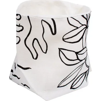 Úložný box Saana ja Olli Úložný košík Onnenmaa, bílo-černý