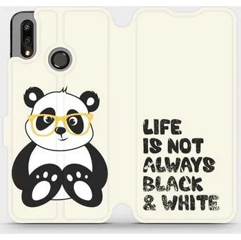 Pouzdro na mobilní telefon Flipové pouzdro Mobiwear - Huawei P Smart 2019 - M041S Panda - life is not always black and white (Knížkové flip pouzdro, obal, kryt na mobil Huawei P Smart 2019 - M041S Panda - life is not always black and white, materiál Umělá kůže + TPU - ochrana 360°,