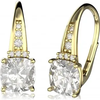 Náušnice Couple, Výrazné zlaté náušnice Nona, žluté zlato se zirkony, 585-66-3-0355.0Z00.0.00.001.08