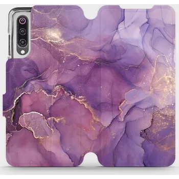 Pouzdro na mobilní telefon Flipové pouzdro Mobiwear - Xiaomi Mi 9 - VP20S Fialový mramor (Knížkové flip pouzdro, obal, kryt na mobil Xiaomi Mi 9 - VP20S Fialový mramor, materiál Umělá kůže + TPU - ochrana 360°, stojánek, silikonová vanička, magnetické zavírání)
