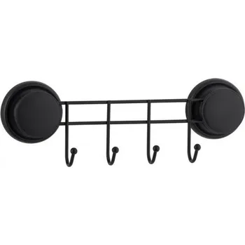 Držák na ručník Věšák s přísavkou, 4 háčky, TAYRONA 43747, černý