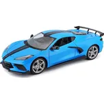Maisto - 2020 Chevrolet Corvette Stingray Coupe (High Wing), modrá, 1:18