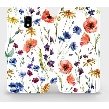 Pouzdro na mobilní telefon Flipové pouzdro Mobiwear - Samsung Galaxy J3 2017 - MP04S Luční kvítí (Knížkové flip pouzdro, obal, kryt na mobil Samsung Galaxy J3 2017 - MP04S Luční kvítí, materiál Umělá kůže + TPU - ochrana 360°, stojánek, silikonová vanička, magnetické zavírání)