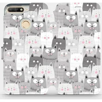 Pouzdro na mobilní telefon Flipové pouzdro Mobiwear - Honor 7A - M099P Kočičky (Knížkové flip pouzdro, obal, kryt na mobil Honor 7A - M099P Kočičky, materiál Umělá kůže + TPU - ochrana 360°, stojánek, silikonová vanička, magnetické zavírání)