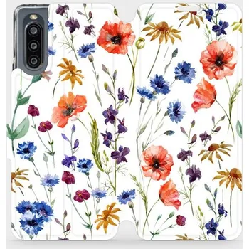 Pouzdro na mobilní telefon Flipové pouzdro Mobiwear - Sony Xperia 10 IV - MP04S Luční kvítí (Knížkové flip pouzdro, obal, kryt na mobil Sony Xperia 10 IV - MP04S Luční kvítí, materiál Umělá kůže + TPU - ochrana 360°, stojánek, silikonová vanička, magnetické zavírání)