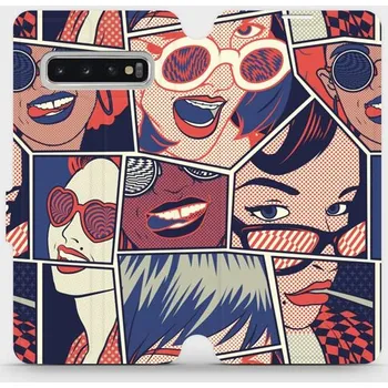 Pouzdro na mobilní telefon Flipové pouzdro Mobiwear - Samsung Galaxy S10 - VP18P Komiks (Knížkové flip pouzdro, obal, kryt na mobil Samsung Galaxy S10 - VP18P Komiks, materiál Umělá kůže + TPU - ochrana 360°, stojánek, silikonová vanička, magnetické zavírání)