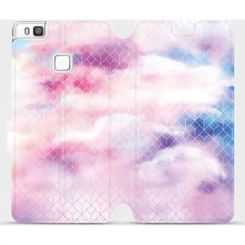 Pouzdro na mobilní telefon Flipové pouzdro Mobiwear - Huawei P9 Lite - MR02S Vodovkové obrazce (Knížkové flip pouzdro, obal, kryt na mobil Huawei P9 Lite - MR02S Vodovkové obrazce, materiál Umělá kůže + TPU - ochrana 360°, stojánek, silikonová vanička, magnetické zavírání)