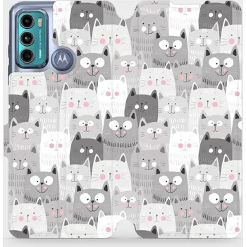 Pouzdro na mobilní telefon Flipové pouzdro Mobiwear - Motorola Moto G60 - M099P Kočičky (Knížkové flip pouzdro, obal, kryt na mobil Motorola Moto G60 - M099P Kočičky, materiál Umělá kůže + TPU - ochrana 360°, stojánek, silikonová vanička, magnetické zavírání)