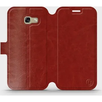 Pouzdro na mobilní telefon Flipové pouzdro Mobiwear - Samsung Galaxy A3 2017 - Hnědé a šedé (Knížkové flip pouzdro, obal, kryt na mobil Samsung Galaxy A3 2017 - Hnědé a šedé, materiál Umělá kůže + TPU - ochrana 360°, stojánek, silikonová vanička, magnetické zavírání)