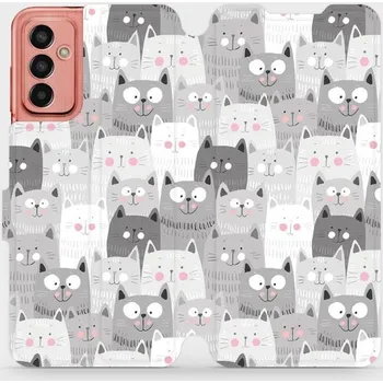 Pouzdro na mobilní telefon Flipové pouzdro Mobiwear - Samsung Galaxy M13 - M099P Kočičky (Knížkové flip pouzdro, obal, kryt na mobil Samsung Galaxy M13 - M099P Kočičky, materiál Umělá kůže + TPU - ochrana 360°, stojánek, silikonová vanička, magnetické zavírání)