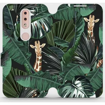 Pouzdro na mobilní telefon Flipové pouzdro Mobiwear - Nokia 4.2 - VP06P Žirafky (Knížkové flip pouzdro, obal, kryt na mobil Nokia 4.2 - VP06P Žirafky, materiál Umělá kůže + TPU - ochrana 360°, stojánek, silikonová vanička, magnetické zavírání)