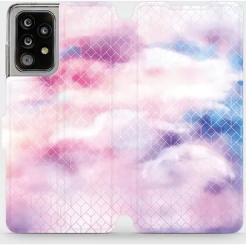 Pouzdro na mobilní telefon Flipové pouzdro Mobiwear - Samsung Galaxy A52 5G / A52s 5G - MR02S Vodovkové obrazce (Knížkové flip pouzdro, obal, kryt na mobil Samsung Galaxy A52 5G / A52s 5G - MR02S Vodovkové obrazce, materiál Umělá kůže + TPU - ochrana 360°, stojánek, silikonová)