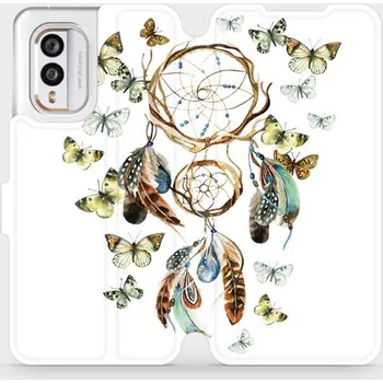 Pouzdro na mobilní telefon Flipové pouzdro Mobiwear - Nokia X30 5G - M001P Lapač a motýlci (Knížkové flip pouzdro, obal, kryt na mobil Nokia X30 5G - M001P Lapač a motýlci, materiál Umělá kůže + TPU - ochrana 360°, stojánek, silikonová vanička, magnetické zavírání)