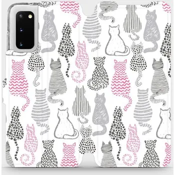 Pouzdro na mobilní telefon Flipové pouzdro Mobiwear - Samsung Galaxy S20 - MX01S Kočičí zádíčka (Knížkové flip pouzdro, obal, kryt na mobil Samsung Galaxy S20 - MX01S Kočičí zádíčka, materiál Umělá kůže + TPU - ochrana 360°, stojánek, silikonová vanička, magnetické zavírání)