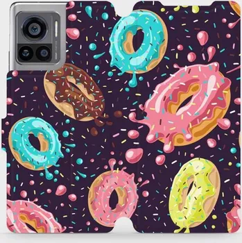 Pouzdro na mobilní telefon Flipové pouzdro Mobiwear - Motorola Edge 30 Ultra - VP19S Donutky (Knížkové flip pouzdro, obal, kryt na mobil Motorola Edge 30 Ultra - VP19S Donutky, materiál Umělá kůže + TPU - ochrana 360°, stojánek, silikonová vanička, magnetické zavírání)