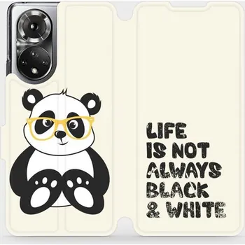 Pouzdro na mobilní telefon Flipové pouzdro Mobiwear - Honor 50 - M041S Panda - life is not always black and white (Knížkové flip pouzdro, obal, kryt na mobil Honor 50 - M041S Panda - life is not always black and white, materiál Umělá kůže + TPU - ochrana 360°, stojánek, silikonová)