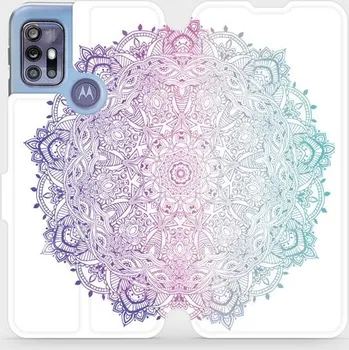Pouzdro na mobilní telefon Flipové pouzdro Mobiwear - Motorola Moto G30 - M008S Mandala (Knížkové flip pouzdro, obal, kryt na mobil Motorola Moto G30 - M008S Mandala, materiál Umělá kůže + TPU - ochrana 360°, stojánek, silikonová vanička, magnetické zavírání)