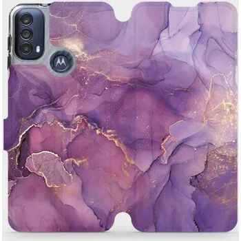 Pouzdro na mobilní telefon Flipové pouzdro Mobiwear - Motorola Moto E40 - VP20S Fialový mramor (Knížkové flip pouzdro, obal, kryt na mobil Motorola Moto E40 - VP20S Fialový mramor, materiál Umělá kůže + TPU - ochrana 360°, stojánek, silikonová vanička, magnetické zavírání)