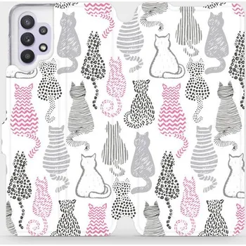 Pouzdro na mobilní telefon Flipové pouzdro Mobiwear - Samsung Galaxy A32 5G - MX01S Kočičí zádíčka (Knížkové flip pouzdro, obal, kryt na mobil Samsung Galaxy A32 5G - MX01S Kočičí zádíčka, materiál Umělá kůže + TPU - ochrana 360°, stojánek, silikonová vanička, magnetické zavírání)