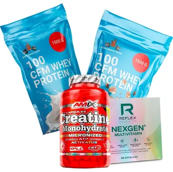 Fitness strava Explomax Balíček - Vše potřebné pro svaly Příchuť: vlašský ořech