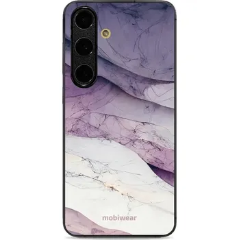 Pouzdro na mobilní telefon Lesklý kryt Mobiwear Glossy - Samsung Galaxy S24 FE - G028G - Bílý a fialový mramor (Prémiové lesklé pouzdro, obal, kryt Mobiwear Glossy na mobil Samsung Galaxy S24 FE - G028G - Bílý a fialový mramor, materiál Plast + TPU silikon - krytí po všech stranách