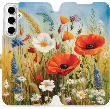Pouzdro na mobilní telefon Flipové pouzdro Mobiwear - Samsung Galaxy A16 / A16 5G - VP43S Letní louka (Knížkové flip pouzdro, obal, kryt na mobil Samsung Galaxy A16 / A16 5G - VP43S Letní louka, materiál Umělá kůže + TPU - ochrana 360°, stojánek, silikonová vanička, magnetické)