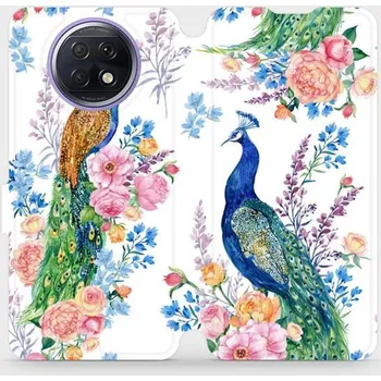 Pouzdro na mobilní telefon Flipové pouzdro Mobiwear - Xiaomi Redmi Note 9T 5G - MX08S Pávi (Knížkové flip pouzdro, obal, kryt na mobil Xiaomi Redmi Note 9T 5G - MX08S Pávi, materiál Umělá kůže + TPU - ochrana 360°, stojánek, silikonová vanička, magnetické zavírání)