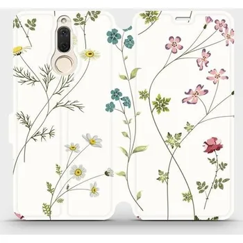 Pouzdro na mobilní telefon Flipové pouzdro Mobiwear - Huawei Mate 10 Lite - MD03S Tenké rostlinky s květy (Knížkové flip pouzdro, obal, kryt na mobil Huawei Mate 10 Lite - MD03S Tenké rostlinky s květy, materiál Umělá kůže + TPU - ochrana 360°, stojánek, silikonová vanička,)