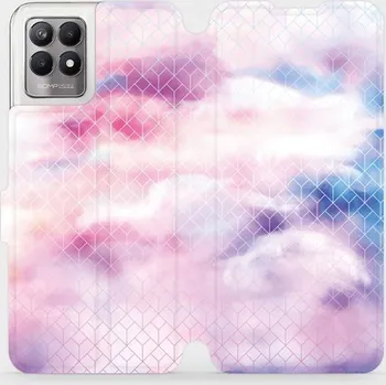 Pouzdro na mobilní telefon Flipové pouzdro Mobiwear - Realme 8i - MR02S Vodovkové obrazce (Knížkové flip pouzdro, obal, kryt na mobil Realme 8i - MR02S Vodovkové obrazce, materiál Umělá kůže + TPU - ochrana 360°, stojánek, silikonová vanička, magnetické zavírání)