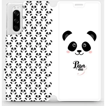 Pouzdro na mobilní telefon Flipové pouzdro Mobiwear - Sony Xperia 5 - M030P Panda Amálka (Knížkové flip pouzdro, obal, kryt na mobil Sony Xperia 5 - M030P Panda Amálka, materiál Umělá kůže + TPU - ochrana 360°, stojánek, silikonová vanička, magnetické zavírání)