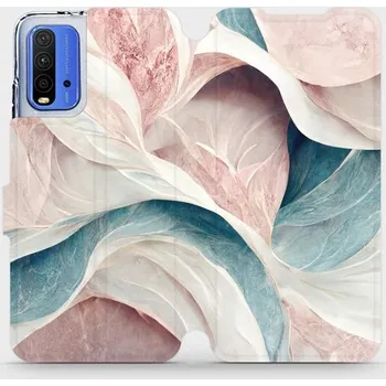 Pouzdro na mobilní telefon Flipové pouzdro Mobiwear - Xiaomi Redmi 9T / Poco M3 - VP33S Růžový a zelenkavý mramor (Knížkové flip pouzdro, obal, kryt na mobil Xiaomi Redmi 9T / Poco M3 - VP33S Růžový a zelenkavý mramor, materiál Umělá kůže + TPU - ochrana 360°, stojánek, silikonová)