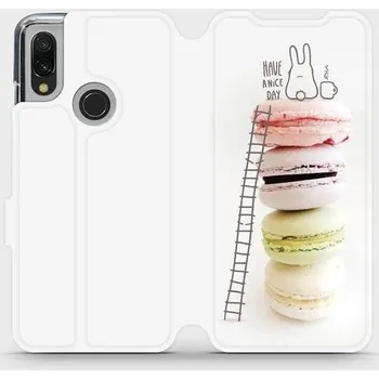 Pouzdro na mobilní telefon Flipové pouzdro Mobiwear - Xiaomi Redmi 7 - M090P Makronky - have a nice day (Knížkové flip pouzdro, obal, kryt na mobil Xiaomi Redmi 7 - M090P Makronky - have a nice day, materiál Umělá kůže + TPU - ochrana 360°, stojánek, silikonová vanička, magnetické)