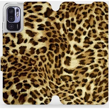 Pouzdro na mobilní telefon Flipové pouzdro Mobiwear - Xiaomi Redmi Note 10 5G - VA33P Leopardí vzor (Knížkové flip pouzdro, obal, kryt na mobil Xiaomi Redmi Note 10 5G - VA33P Leopardí vzor, materiál Umělá kůže + TPU - ochrana 360°, stojánek, silikonová vanička, magnetické zavírání
