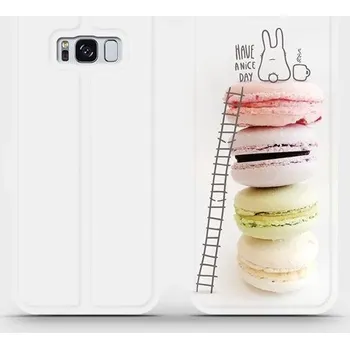 Pouzdro na mobilní telefon Flipové pouzdro Mobiwear - Samsung Galaxy S8 - M090P Makronky - have a nice day (Knížkové flip pouzdro, obal, kryt na mobil Samsung Galaxy S8 - M090P Makronky - have a nice day, materiál Umělá kůže + TPU - ochrana 360°, stojánek, silikonová vanička,)