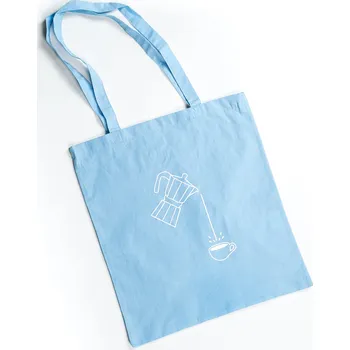 Plátěná taška mamacoffee s moka konvičkou Barva: Modrá