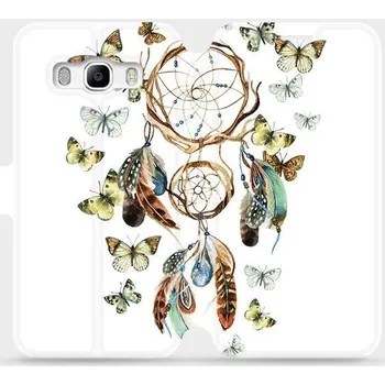 Pouzdro na mobilní telefon Flipové pouzdro Mobiwear - Samsung Galaxy J5 2016 - M001P Lapač a motýlci (Knížkové flip pouzdro, obal, kryt na mobil Samsung Galaxy J5 2016 - M001P Lapač a motýlci, materiál Umělá kůže + TPU - ochrana 360°, stojánek, silikonová vanička, magnetické zavírá