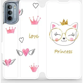 Pouzdro na mobilní telefon Flipové pouzdro Mobiwear - Motorola Moto G31 - MH03S Kočička princess (Knížkové flip pouzdro, obal, kryt na mobil Motorola Moto G31 - MH03S Kočička princess, materiál Umělá kůže + TPU - ochrana 360°, stojánek, silikonová vanička, magnetické zavírání)