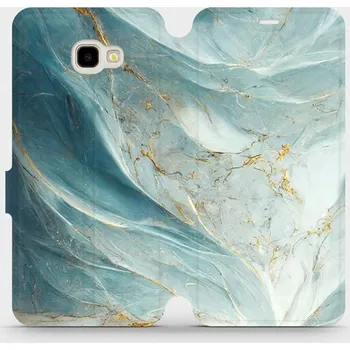 Pouzdro na mobilní telefon Flipové pouzdro Mobiwear - Samsung Galaxy J4 Plus 2018 - VP34S Zelenkavý a zlatavý mramor (Knížkové flip pouzdro, obal, kryt na mobil Samsung Galaxy J4 Plus 2018 - VP34S Zelenkavý a zlatavý mramor, materiál Umělá kůže + TPU - ochrana 360°, stojánek,)