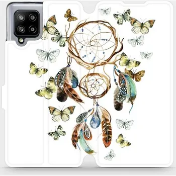 Pouzdro na mobilní telefon Flipové pouzdro Mobiwear - Samsung Galaxy A42 5G - M001P Lapač a motýlci (Knížkové flip pouzdro, obal, kryt na mobil Samsung Galaxy A42 5G - M001P Lapač a motýlci, materiál Umělá kůže + TPU - ochrana 360°, stojánek, silikonová vanička, magnetické zavírání