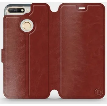 Pouzdro na mobilní telefon Flipové pouzdro Mobiwear - Honor 7A - Hnědé a šedé (Knížkové flip pouzdro, obal, kryt na mobil Honor 7A - Hnědé a šedé, materiál Umělá kůže + TPU - ochrana 360°, stojánek, silikonová vanička, magnetické zavírání)