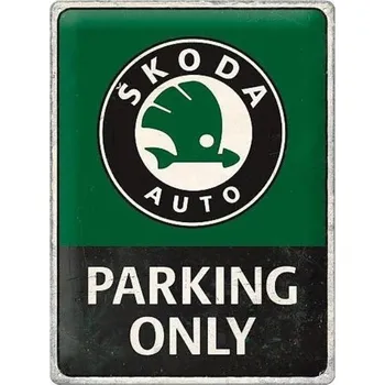 Plechová cedule Retro plechová cedule Škoda parking only 30x40 cm