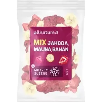 Sušená potravina Allnature Mix lyofilizovaného ovoce - jahoda, malina, banán 100g