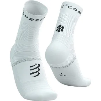 Běžecké oblečení Kompresní běžecké ponožky Compressport Pro Marathon Socks V2.0 - White/Black Velikost: EU 39-41