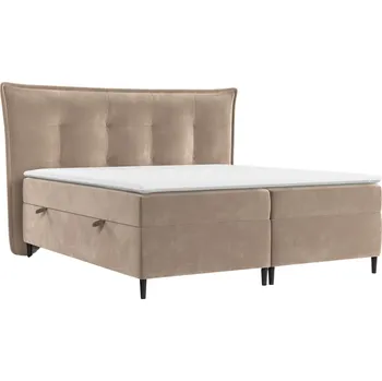 Postel Maison de Rêve Béžová sametová postel boxspring SINAI 160 x 200